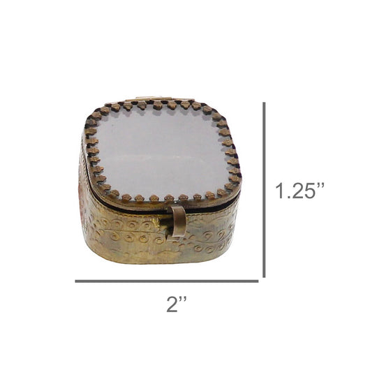 Brass Antique Josephine Mirrored Box