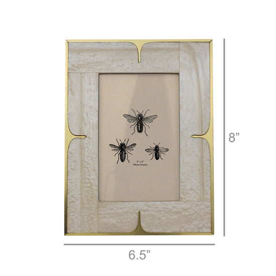 4x6 Mop Resin & Brass Picture Frame