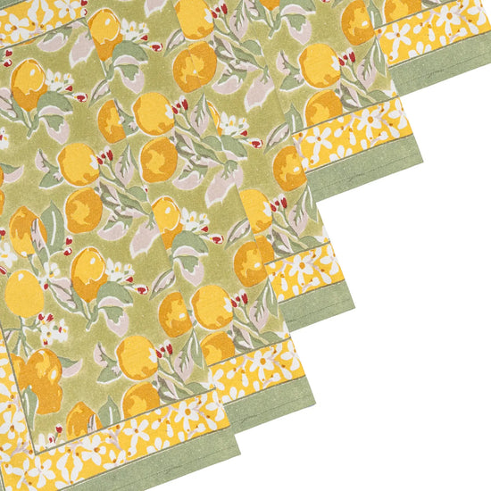 S/6 Citron Vert & Yellow Napkins