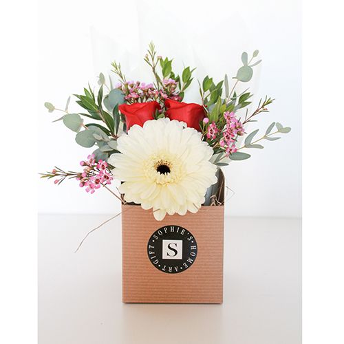 Fresh Flower Arrangement - White Valentine's Mini Vase