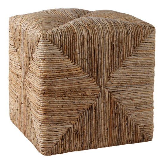 Brown Rattan Square Ottoman