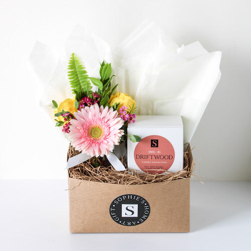 Flower Gift Box + Signature Driftwood Candle