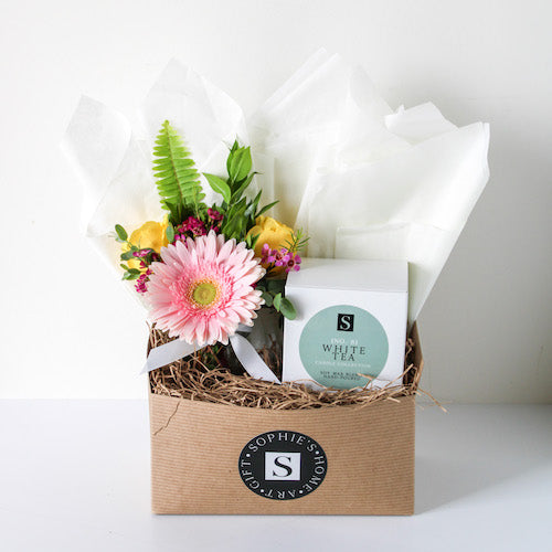 Flower Gift Box + Signature White Tea Candle