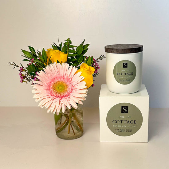 Flower Gift Box + Signature Cottage Candle