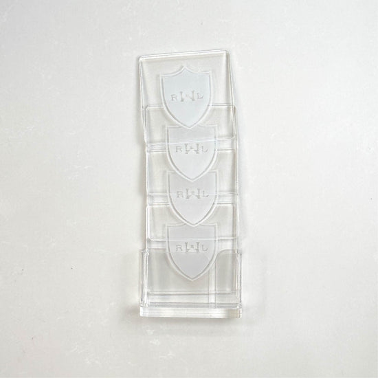 Set of Four Lucite Square Coasters w/ Custom Monogram