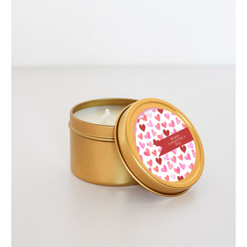 Valentine's Day Gold Tin Candle