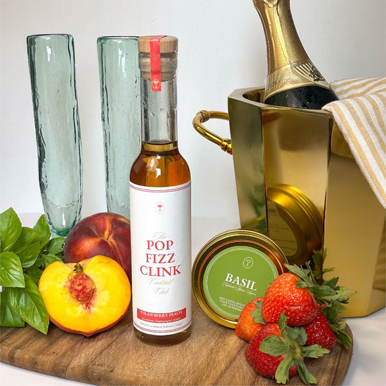 Strawberry Peach Champagne Mixer