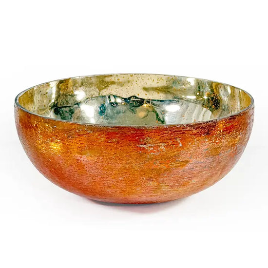 Amber Mercury Glass Decorative Bowl