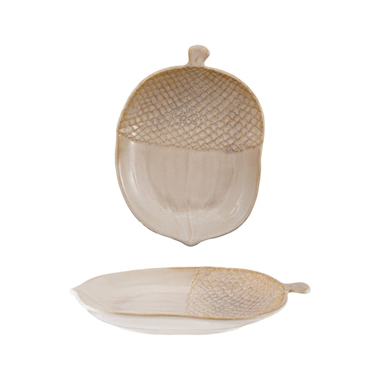Cream Acorn Shaped Platter