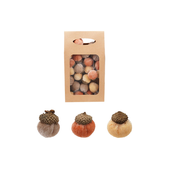 Velvet Grey, Rust & Cream Acorns