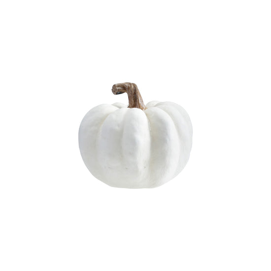 Small Cream Resin Pumpkin