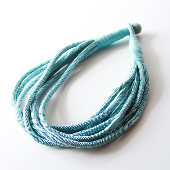 Dusty Light Blue Slub 8-Strand Necklace