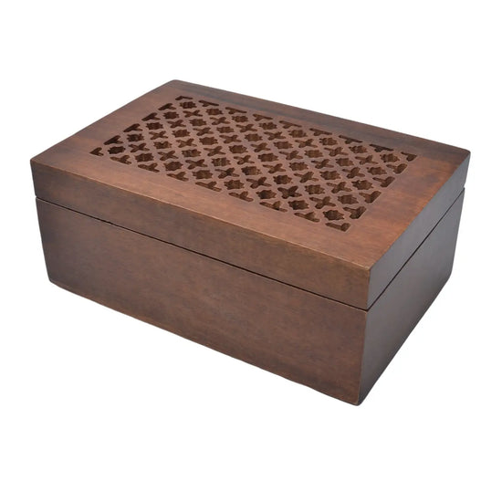 Decorative Wooden Handmade Box with Hinged Lid