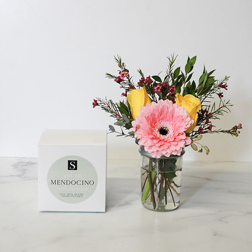 Flower Gift Box + Signature Mendocino Candle