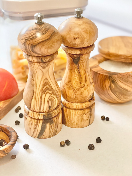 *REGISTRY ITEM: 6.5" Olive Wood Salt + Pepper Mill*