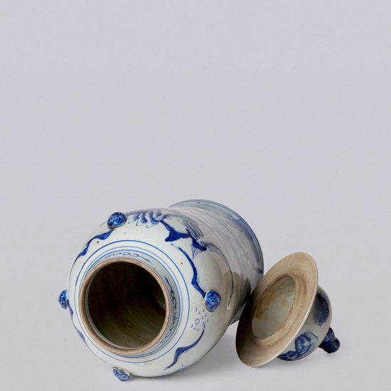 River Landscape Porcelain Temple Jar