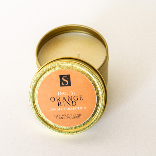 Orange Rind Gold Tin Candle