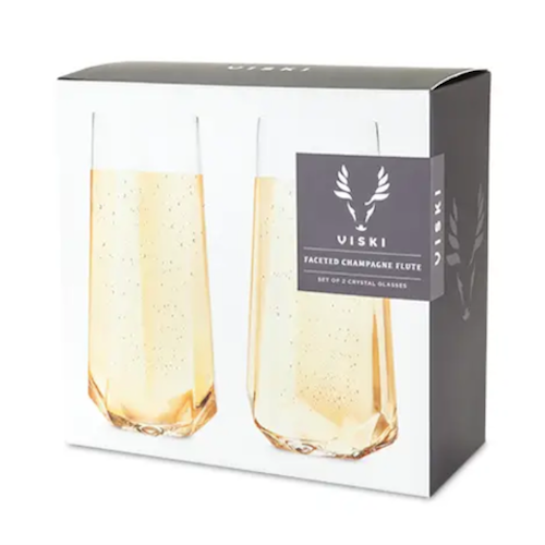 Faceted Crystal Champagne Glasses