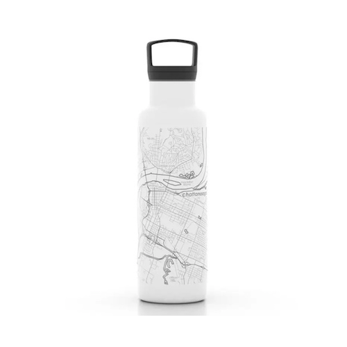White Chattanooga Map Water Bottle