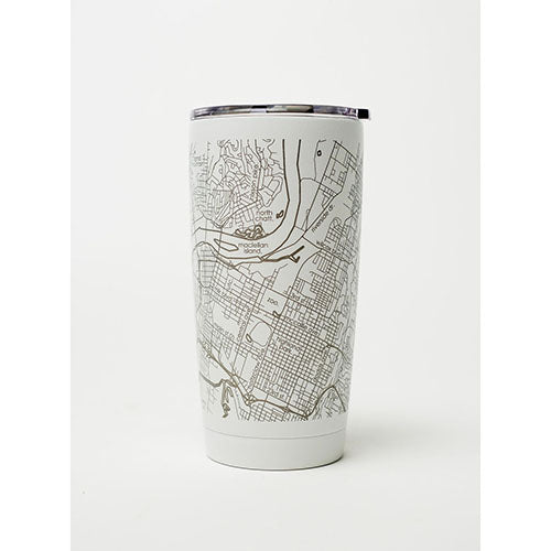 White Chattanooga Map Pint Tumbler