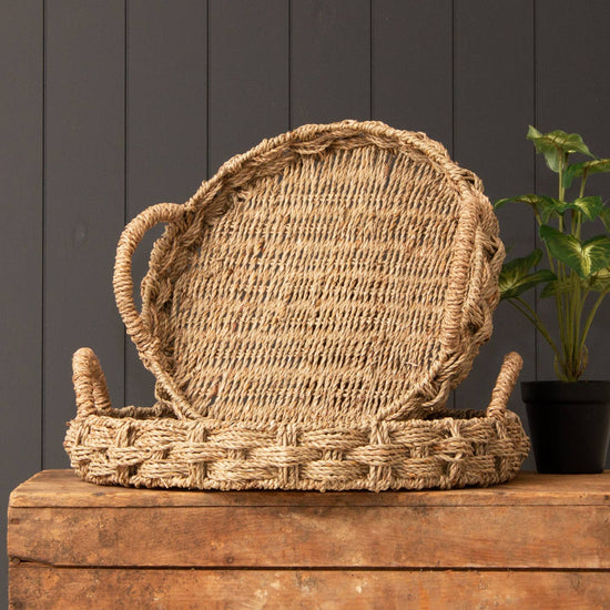 Handmade Circle Braided Seagrass Tray