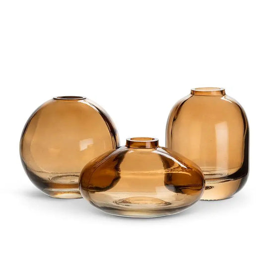 Small Dark Amber Bud Vase