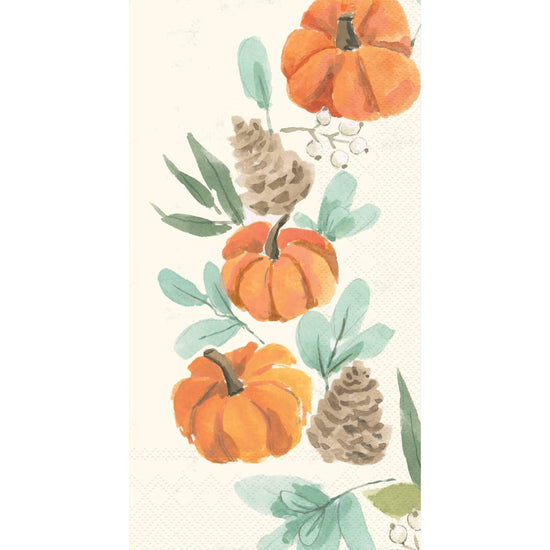 Harvest Pumpkin Wreath Guest Towels