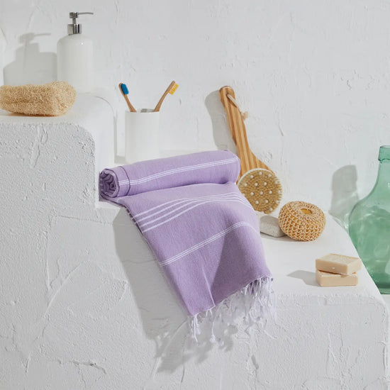Lavender Striped Turkish Towel
