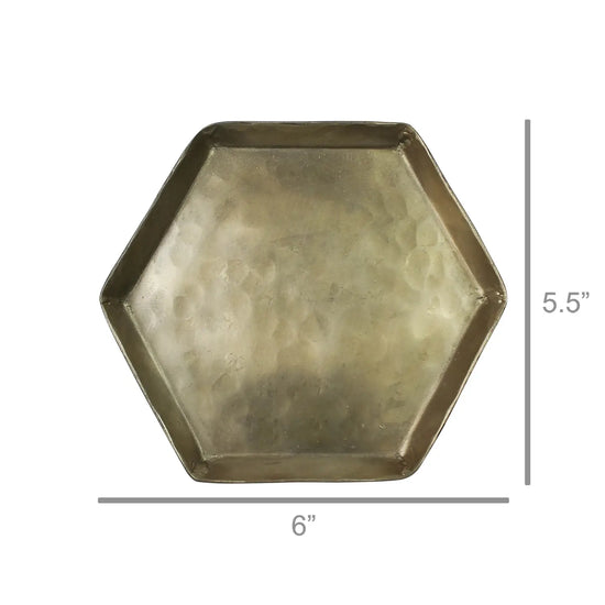 Small Brass Hexagonal Tulum Tray