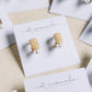 Mini Natural Raffia and Pearl Huggie