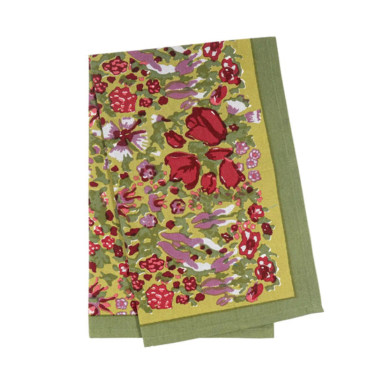 Jardin Red+Green Tea Towel