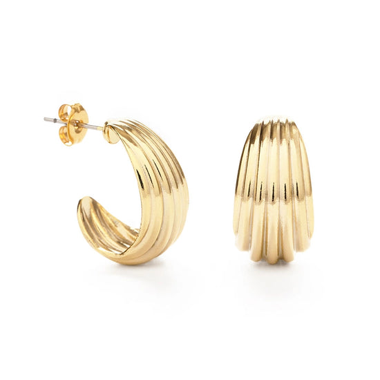 Vintage Ribbed Shell Hoops