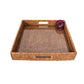 *REGISTRY ITEM: Rattan Square Ottoman Tray w/Glass*