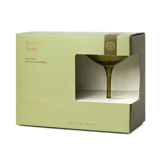 S/2 Olive Lou Coupe Glasses