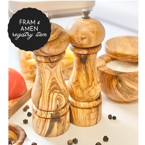 *REGISTRY ITEM: 6.5" Olive Wood Salt + Pepper Mill*