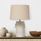 *REGISTRY ITEM: White Abstract Face Stoneware Lamp*