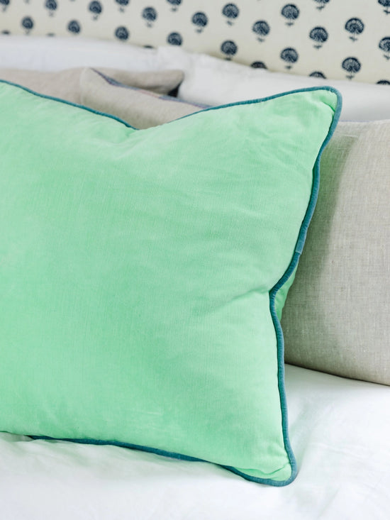 Mint + Aqua SQ Velvet Pillow
