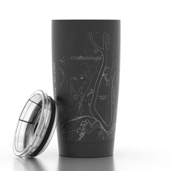 Black Chattanooga Map Pint Tumbler