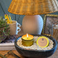 Found Teak Tin Candle