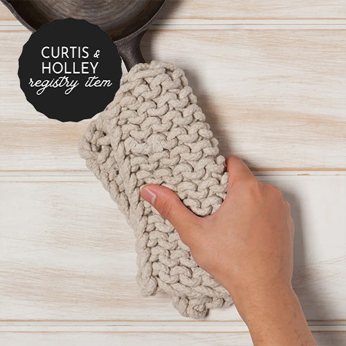 *REGISTRY ITEM: Dove Grey Knit Potholder*