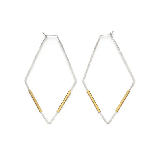 Mixed Metal Rhombus Hoops