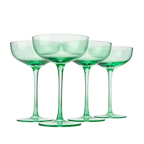 7oz Emerald Colored Coupe Glass