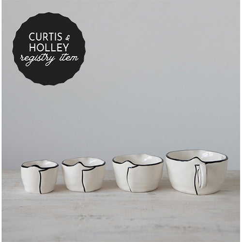 *REGISTRY ITEM: S/4 White Stoneware Measuring Cups*
