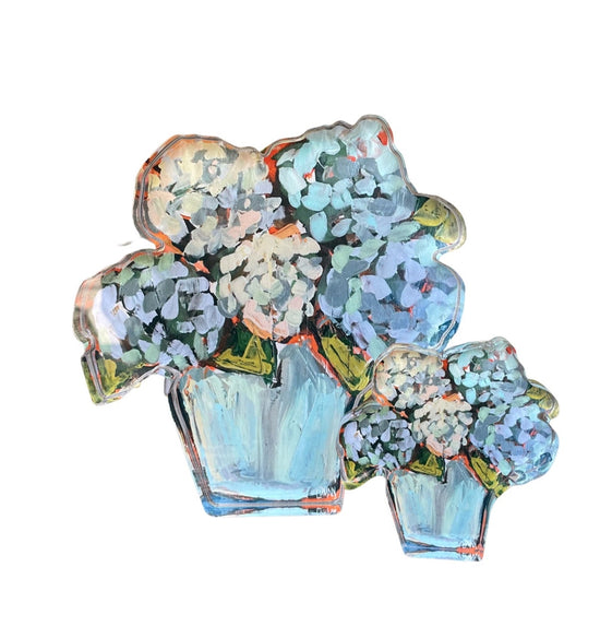 Blue Hydrangea Acrylic Bitty Block