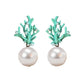 Pearl + Turquoise Coral Earrings