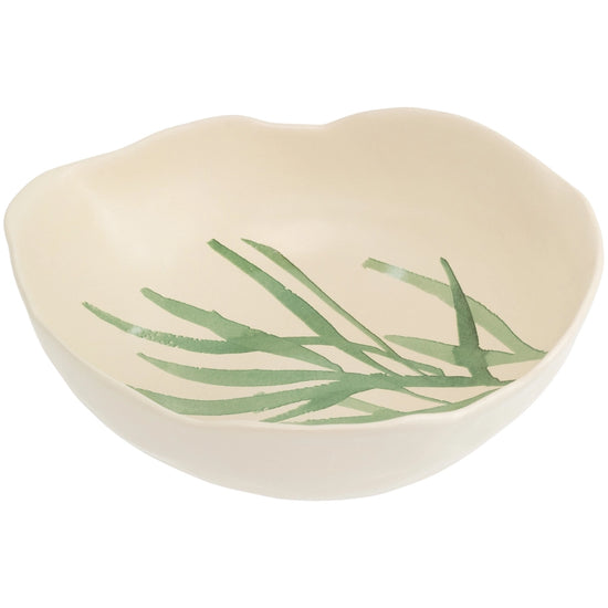 Large Leaf and Stem Ceramic Bowl