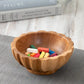 Scalloped Teakwood Catch-All Small Bowl