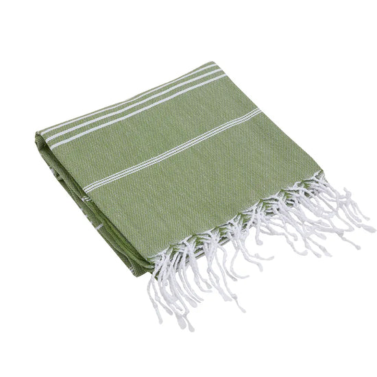 Sage Striped Turkish Towel