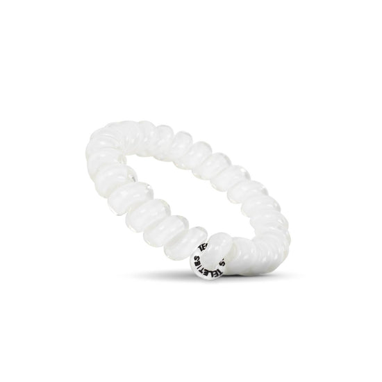 S/3 Coconut White Hair Ties - Spiral Hair Coils