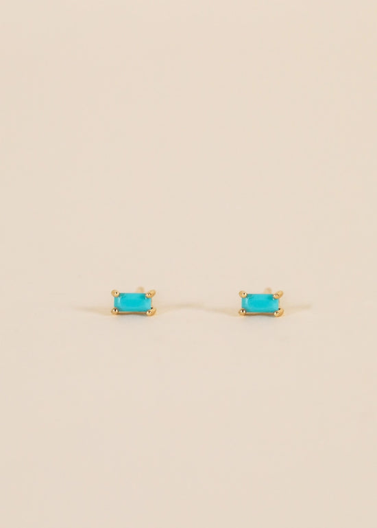 Turquoise Baguette Earrings